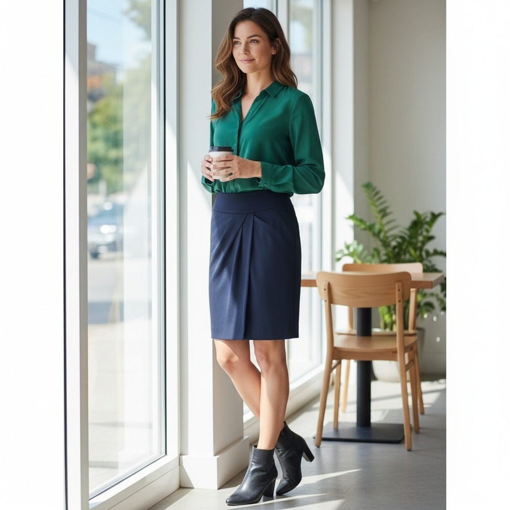 Diane Von Furstenberg Short Skirt Womens 6 Black Crepe Modern Office Business‎